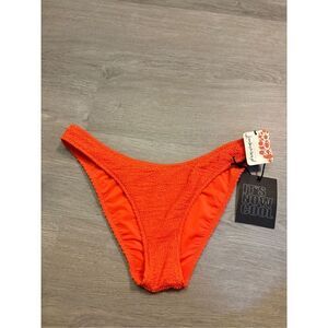 Free People It’s Now Cool Raspberry Crimped Swim Bottoms Sz Medium NWT